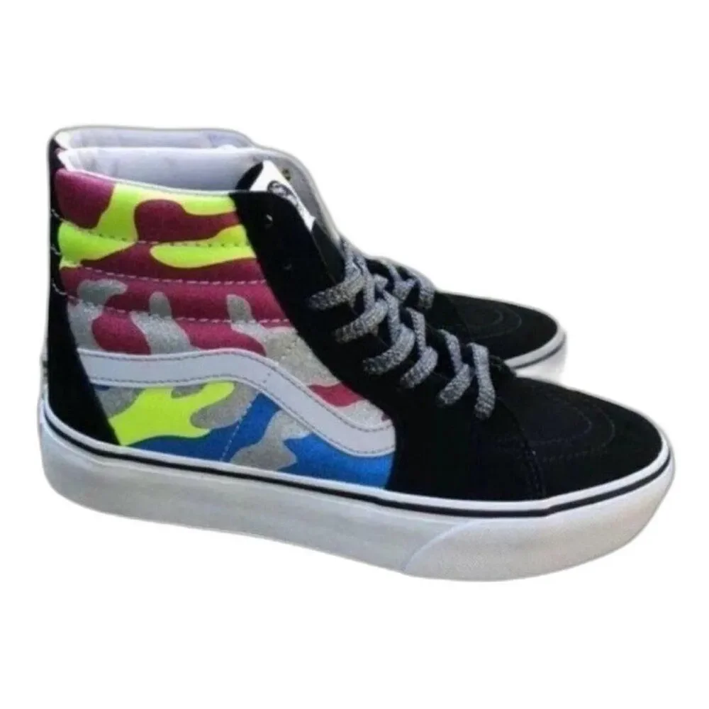 Vans men's shoes high tops  Sk8 Hi Platform After Dark Glitter Camo Mens 8